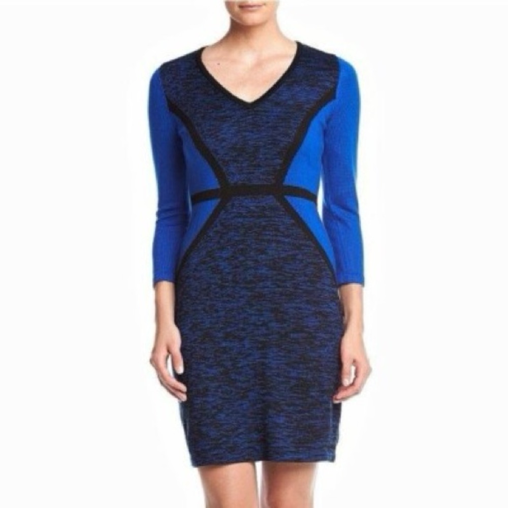 Calvin Klein Medium Blue and Black Women's Dress